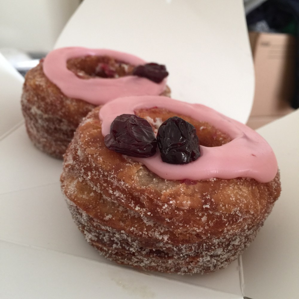 Cherry Blossom Granache with Sour Cherry Gelee and Citrus Sugar